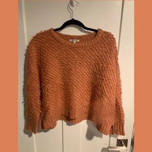 Madewell popstitch pullover sweater in pink salmon